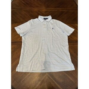 Polo Ralph Lauren Classic Fit Striped Polo Shirt Mens XL Blue Pony |E1